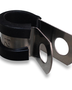 Tube clip 12mm SST w/rubber inlet